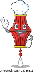 Happy Chef chinese paper lanterns cartoon character with white hat