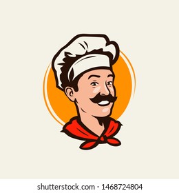 Happy Chef Cook Restaurant Logo Emblem Stock Vector (Royalty Free ...