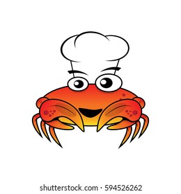 Happy chef crab character