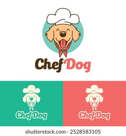 Happy Chef Dog logo template