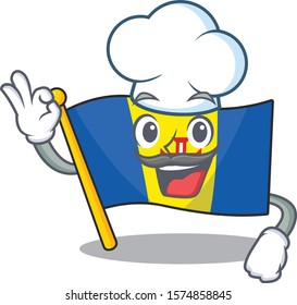 Happy Chef flag madeira cartoon character with white hat