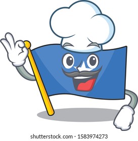 Happy Chef flag somalia cartoon character with white hat