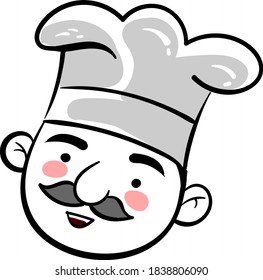 Happy chef, illustration, vector on white background
