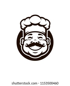 happy chef logo illustration