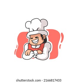 happy chef logo mascot design. chef profession cute cartoon character design ideas