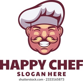 Happy Chef Mascot Cartoon Logo