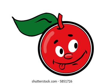 happy cherry - cartoon illustration (vector format)