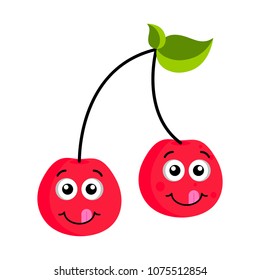 Happy cherry emoticon