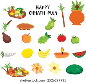 happy chhath puja vector illustration. Good for banner, poster, greeting card, party card, invitation, template, advertising, brochures, flyers, ad benners and social media