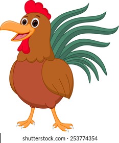 Happy chicken cartoon