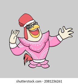 Happy Chicken Cartoon Vector Illustration