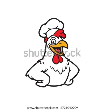 Happy Chicken Chef Mascot Character - Poultry, Food, Restaurant, Cooking Logo Design