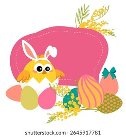 Happy chicken and eggs collection for easter party, Emodji for your collection. Vector illustration