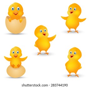 Happy chicks cartoon collection 