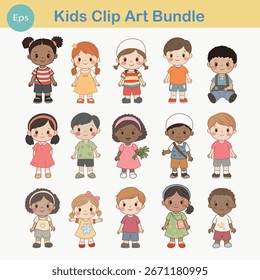 Happy Child Clipart Pack Vetor