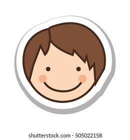happy child face icon image 