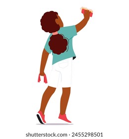 Happy Child Girl Character Diligently Wipes Away Dust With A Small Cloth, her Tiny Hands Reaching For Every Corner, Eager To Make Surroundings Gleam. Cartoon People Vector Illustration