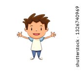 Happy child open arms