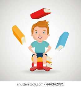 Happy child in school design, vector illustration eps10 graphic 