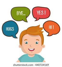 happy child talking design, vector illustration eps10 graphic 