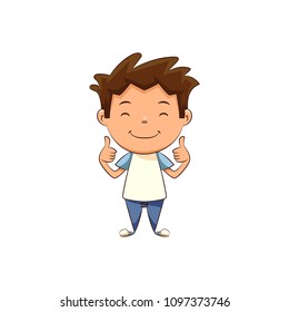 Happy child thumbs up