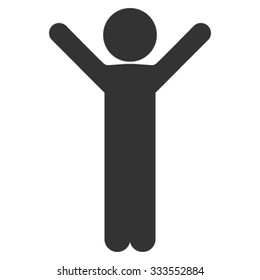 Happy Child vector icon. Style is flat symbol, gray color, rounded angles, white background.