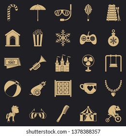 Happy childhood icons set. Simple set of 25 happy childhood vector icons for web for any design
