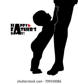 Happy childhood. Silhouette of a girl in a hot air balloon. Vector