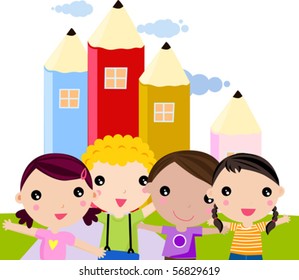 niños felices