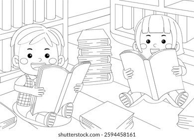 happy children are actively learning in class