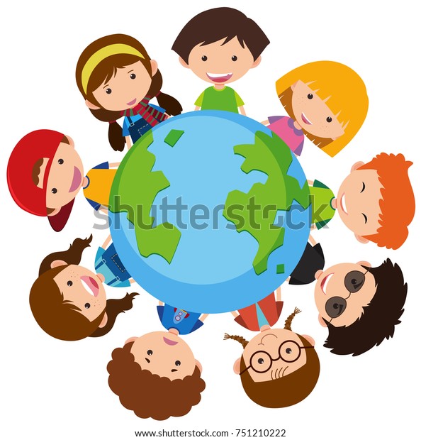 Happy Children Around World Illustration Stock Vector (Royalty Free ...