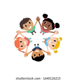 Happy children around the world illustration.International Children's Day.Cartoon design isolated on a white background.