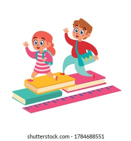 happy Children back to school 