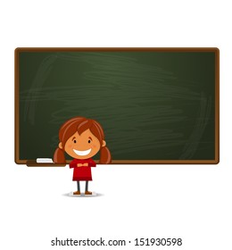 Happy children. Back to school theme. Vector illustration 