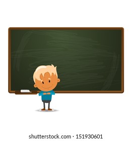Happy children. Back to school theme. Vector illustration 