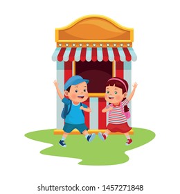happy children in the circus isolated vector illustration graphic design