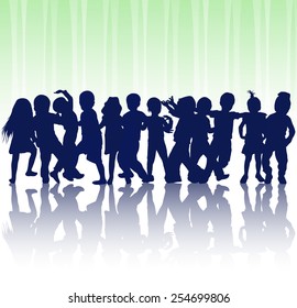 Happy children dancing together