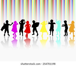 Happy children dancing together
