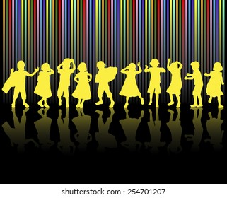 Happy children dancing together
