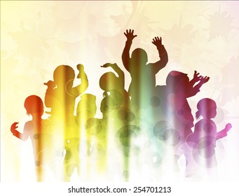 Happy children dancing together