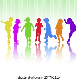 Happy children dancing together
