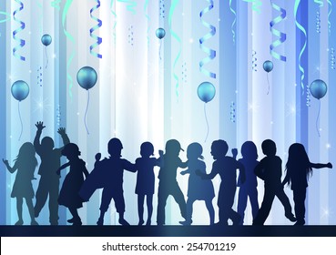 Happy children dancing together