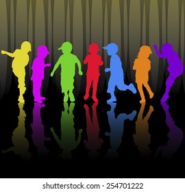 Happy children dancing together