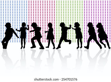 Happy children dancing together