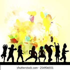 Happy children dancing together