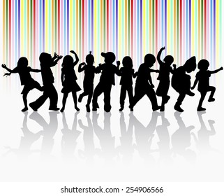 Happy children dancing together