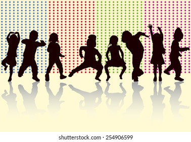 Happy children dancing together