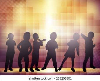 Happy children dancing together