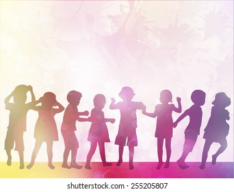 Happy children dancing together