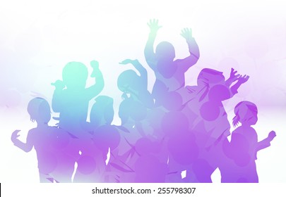 Happy children dancing together